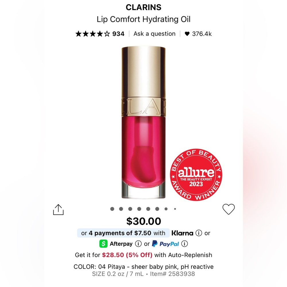 Clarins Lip Comfort Oil